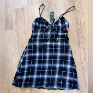 Plaid Navy Blue Skirt